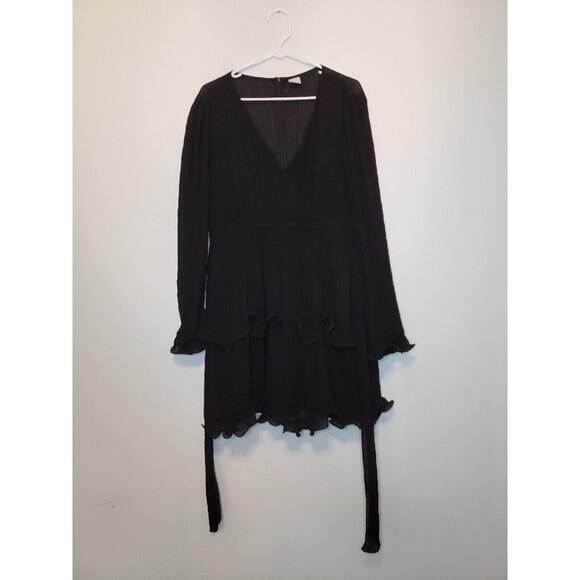 Selfie Leslie Dresses & Skirts - Selfie Leslie Womens XL Mini Dress Long Sleeve Black Witchy Whimsigoth Sheer